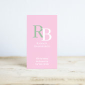 Simple Monogram QR Code Pink | Connect with Me Visitenkarte