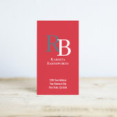 Simple Monogram QR Code Red | Connect with Me Visitenkarte