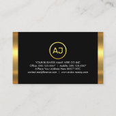 Simple Monogram With Gold Frame Visitenkarte (Rückseite)