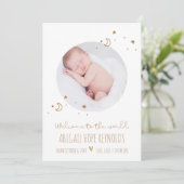 Simple Moon and Stars Baby Birth Foto (Stehend Vorderseite)
