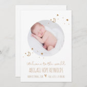 Simple Moon and Stars Baby Birth Foto (Vorne/Hinten)