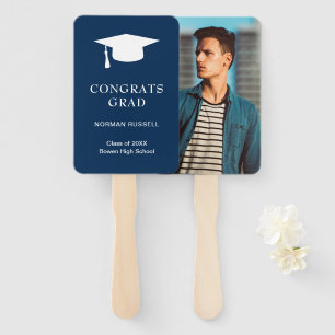 Simple Mortar Board Navy Blue Foto Abschluss Fächer