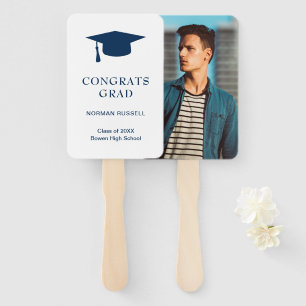Simple Mortar Board Navy Blue Foto Abschluss Fächer