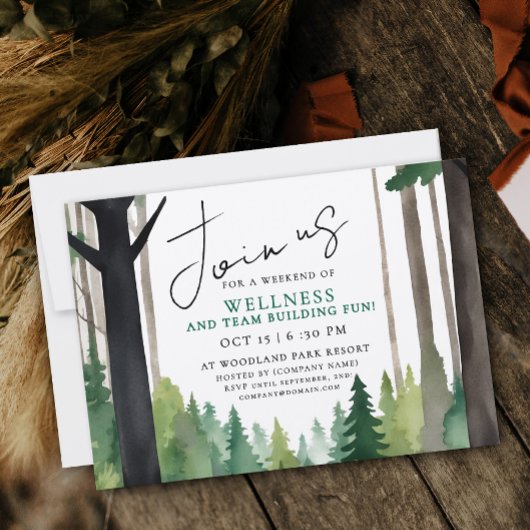 Simple Mountain Forest Team Building Relax Paint Einladung