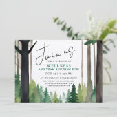 Simple Mountain Forest Team Building Relax Paint Einladung (Stehend Vorderseite)