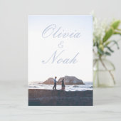 Simple Movie Poster Modern Blue Foto Wedding Einladung (Stehend Vorderseite)