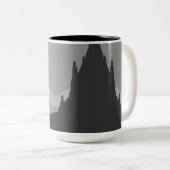 Simple mug with gray mountain landscape zweifarbige tasse (VorderseiteRechts)