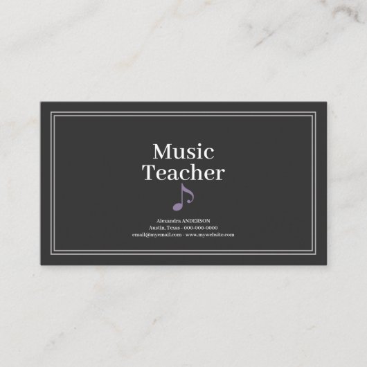 Simple Music Teacher Visitenkarte (Vorderseite)