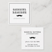 Simple Mustache Barber Modern Quadratische Visitenkarte (Vorne/Hinten)