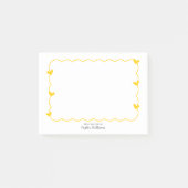 Simple Mustard Wavy Border Heart Stationery Post-it Klebezettel (Vorderseite)