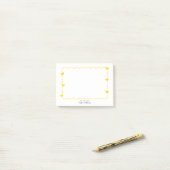 Simple Mustard Wavy Border Heart Stationery Post-it Klebezettel (Auf Schreibtisch)