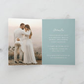 Simple Mutes Blue Foto Elegante Hochzeit Einladung (Innenseite)