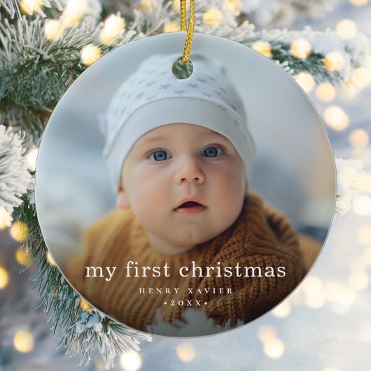 Simple My First Christmas Baby Foto Keramik Ornament