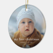 Simple My First Christmas Baby Foto Keramik Ornament (Links)
