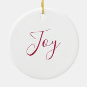 Simple My I I Christmas Red Script Joy Foto Keramik Ornament (Hinten)