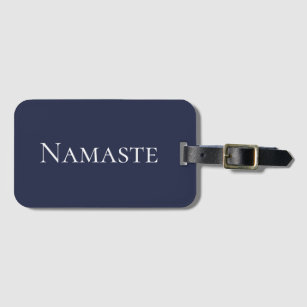 Simple Namaste Yoga Blue White Gepäckanhänger
