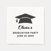 Simple Name Grad Cap Graduation Party Serviette (Vorderseite)