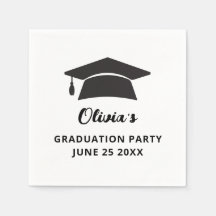 Simple Name Grad Cap Graduation Party 