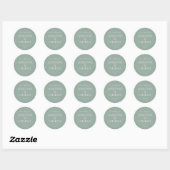 Simple Names Wedding Date Favor Envelope Runder Aufkleber (Blatt)