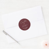 Simple Names Wedding Date Favor Envelope Runder Aufkleber (Umschlag)