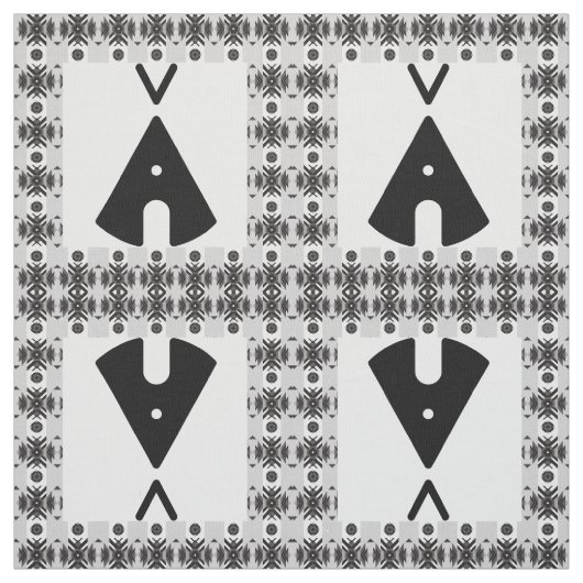 Simple Native American Tipi Black Stoff (Muster)
