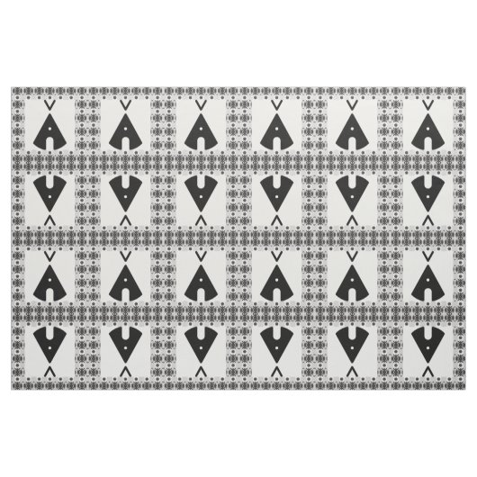 Simple Native American Tipi Black Stoff (Fat Quarter (45,7 x 55,9 cm))