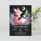 Simple Nature Fox Geburtstag digital Einladung (Stehend Vorderseite)