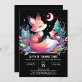 Simple Nature Fox Geburtstag digital Einladung (Vorne/Hinten)