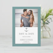 Simple Nautic Anchor Foto Save the Date | AQUAMARI (Stehend Vorderseite)