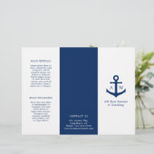 Simple Nautic Anchor Navy Blue Trifold Broschüre (Stehend Vorderseite)