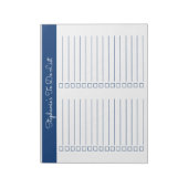 Simple Navy Blue 8.5x11 Two Column Checklist Notizblock (Rotiert)