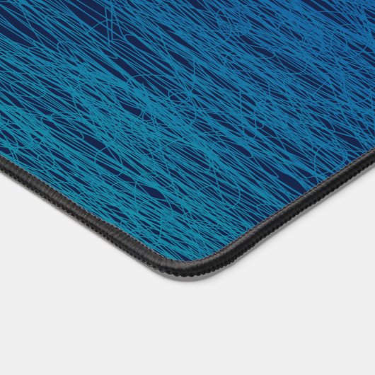 Simple Navy Blue Aquamarin Abstrakt Scribble Schreibtischunterlage (Ecke)