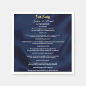 Simple Navy Blue & Gold Wedding Trendy Fun Facts   Serviette (Vorderseite)