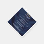 Simple Navy Blue & Gold Wedding Trendy Fun Facts Serviette (Ecke)