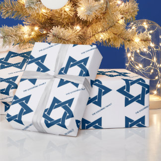 Simple Navy Blue Hanukkah Star von David Pattern Geschenkpapier