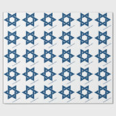 Simple Navy Blue Hanukkah Star von David Pattern Geschenkpapier (Flach)