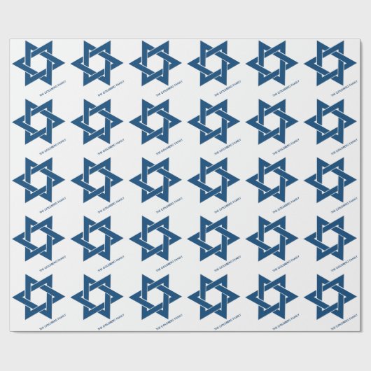 Simple Navy Blue Hanukkah Star von David Pattern Geschenkpapier (Flach)