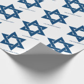 Simple Navy Blue Hanukkah Star von David Pattern Geschenkpapier (Ecke)