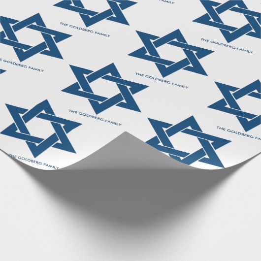 Simple Navy Blue Hanukkah Star von David Pattern Geschenkpapier (Ecke)