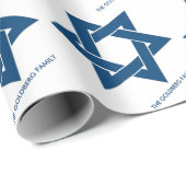 Simple Navy Blue Hanukkah Star von David Pattern Geschenkpapier (Rolleneckpunkt)