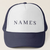 Simple Navy Blue Individuelle Name Elegante Trucke Truckerkappe (Vorderseite)