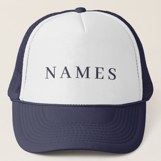 Simple Navy Blue Individuelle Name Elegante Trucke Truckerkappe (Vorderseite)