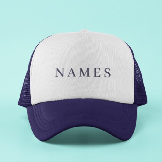 Simple Navy Blue Individuelle Name Elegante Trucke Truckerkappe