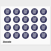 Simple Navy Blue Jean Day Stickers (Blatt)