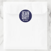 Simple Navy Blue Jean Day Stickers (Tasche)