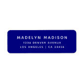 Simple Navy Blue Minimalistisch Elegante Rücksende (Vorne)