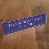 Simple Navy Blue Name Plate Namensplakette (Seite)
