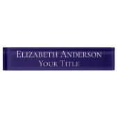 Simple Navy Blue Name Plate Namensplakette (Vorderseite)