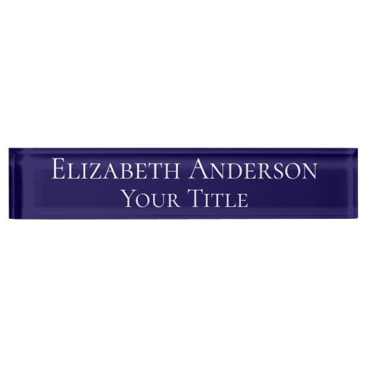Simple Navy Blue Name Plate Namensplakette (Vorderseite)