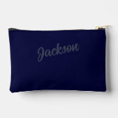 Simple Navy Blue Personalisiert Mans Zubehörtasche (Rückseite)